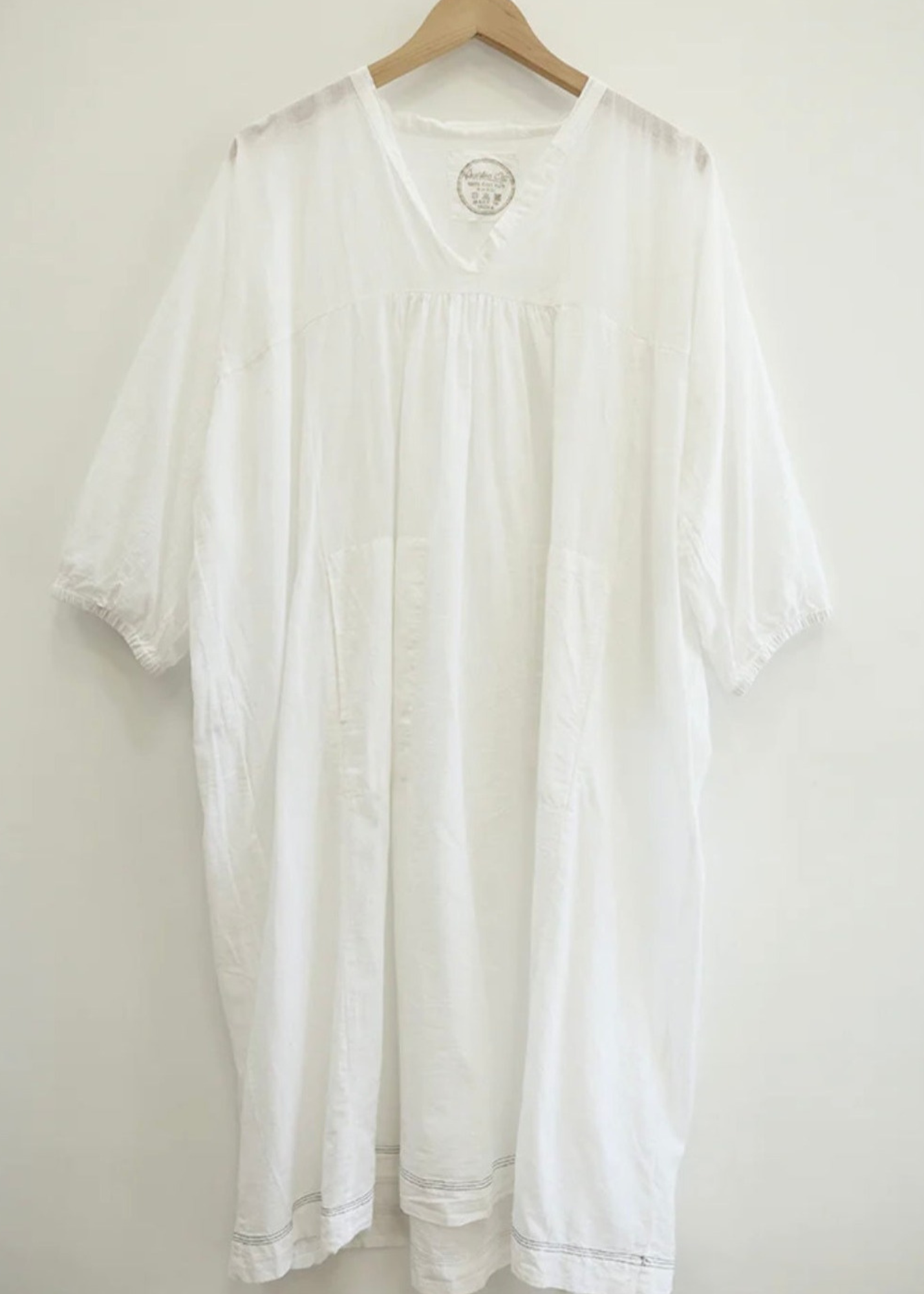 Deep V Dress, White