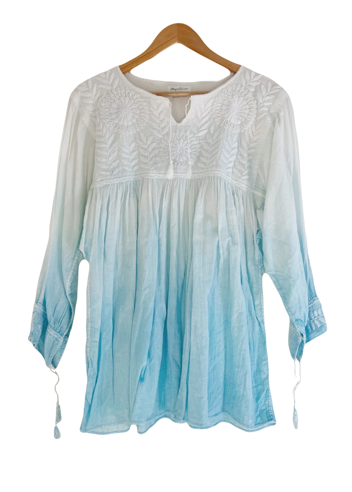 Hand Dyed Blouse, Sky Blue