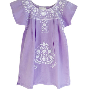 Girls Lilac Hand Embroidered Dress