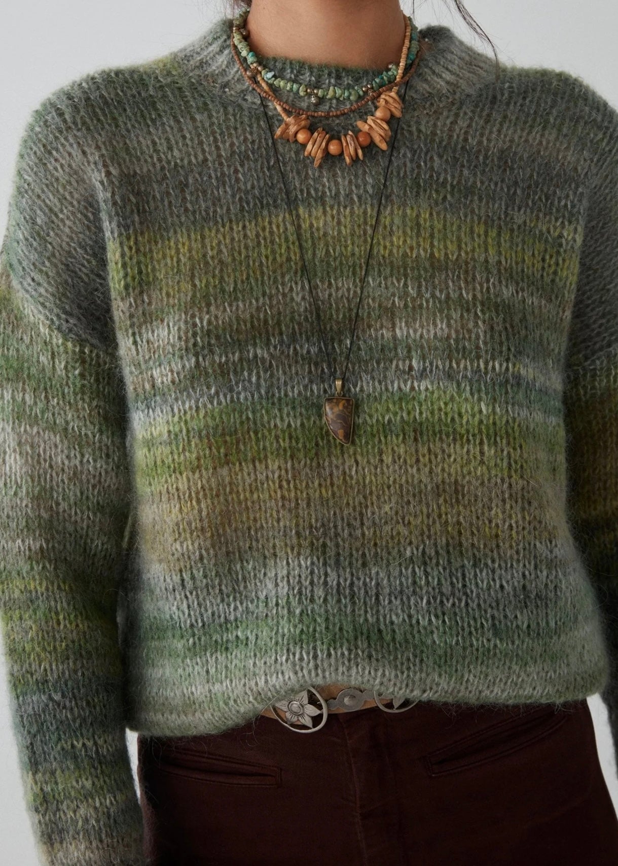 Hand Knit Italian Sweater, Green