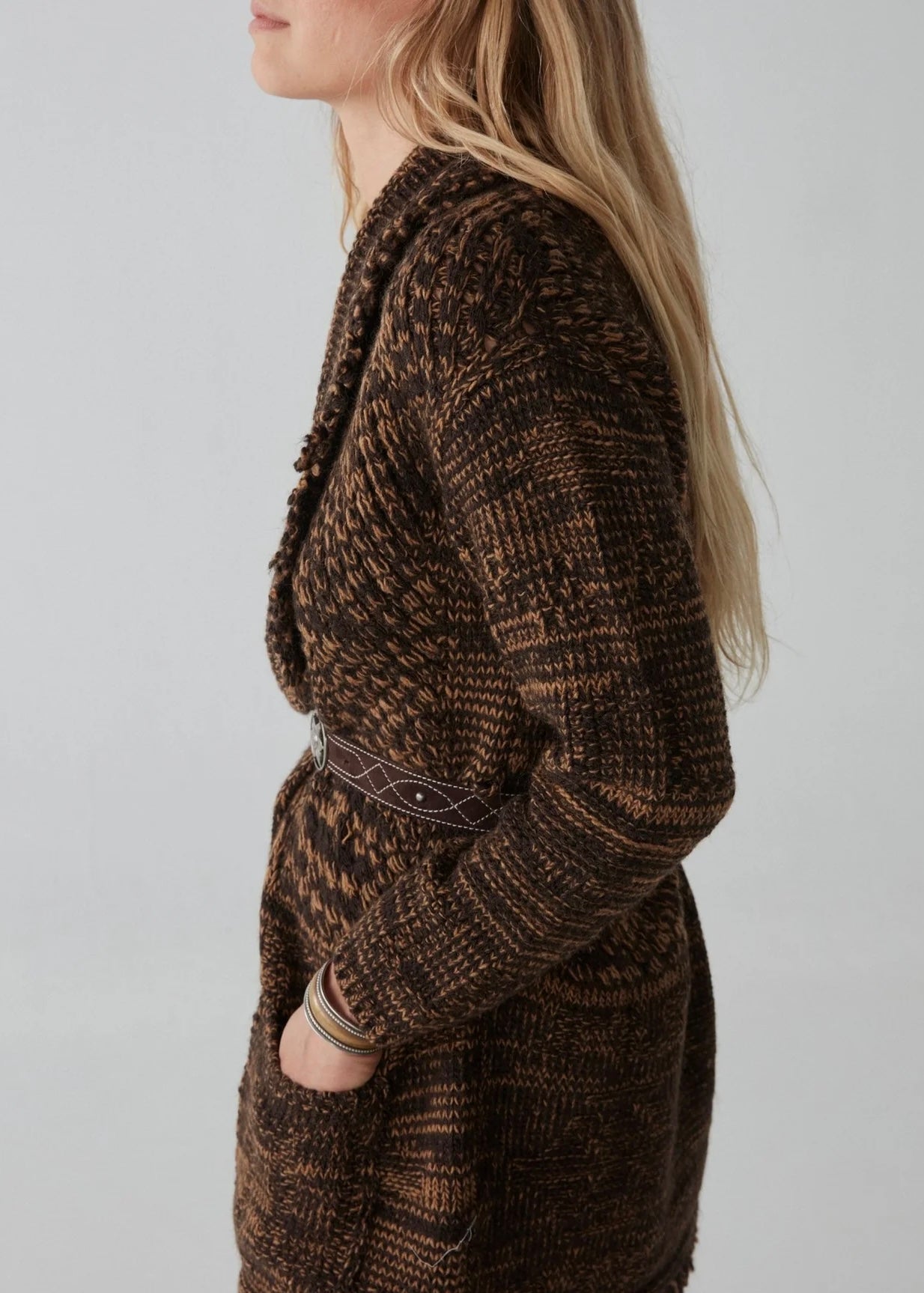 Knit Italian Cardigan, Wood