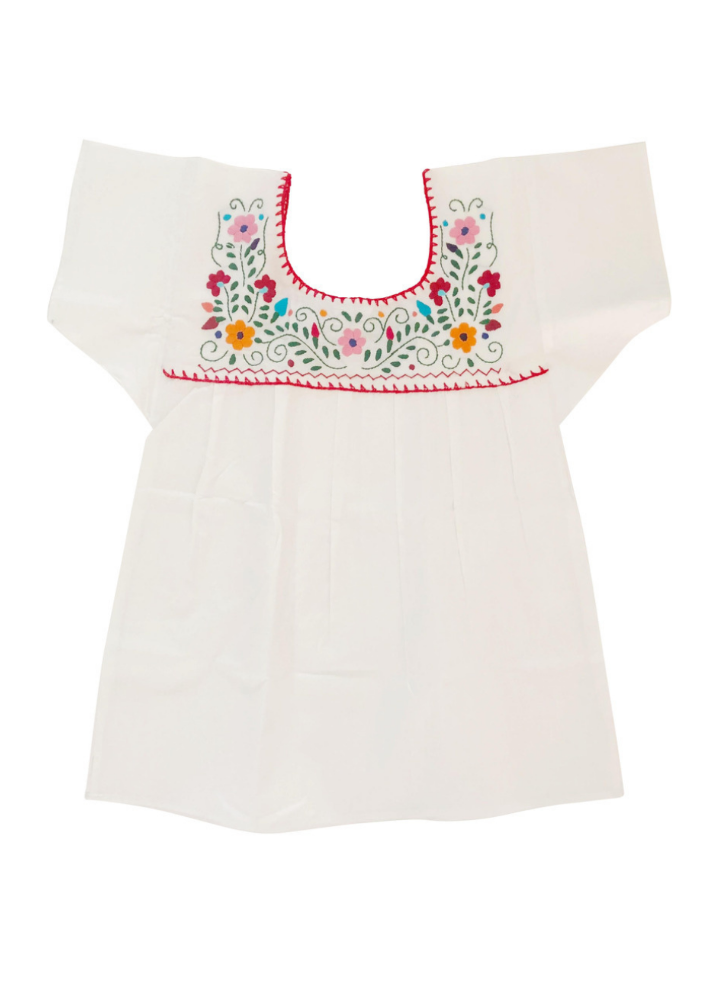 Hand Embroidered Puebla Blouse, White