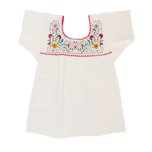 Hand Embroidered Puebla Blouse, White